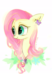 Size: 4169x5905 | Tagged: safe, artist:lity, fluttershy, pegasus, pony, absurd resolution, bust, female, mare, portrait, signature, simple background, solo, white background