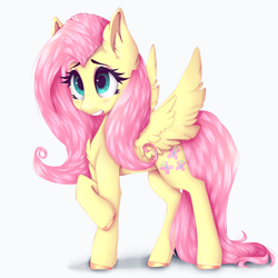 Size: 2200x2200 | Tagged: safe, artist:audriearts, fluttershy, pegasus, pony, chest fluff, colored hooves, cute, ear fluff, female, high res, mare, shyabetes, simple background, solo, transparent background