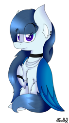 Size: 565x997 | Tagged: safe, artist:pinkpearlmlp, oc, oc only, pegasus, pony, female, fluffy, mare, simple background, sitting, solo, white background