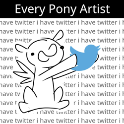 Size: 750x750 | Tagged: safe, anonymous artist, pegasus, pony, doodle, hoof hold, meta, open mouth, sitting, solo, twitter