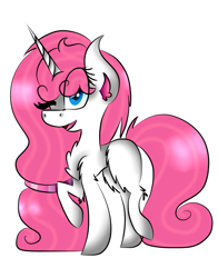 Size: 939x1200 | Tagged: safe, artist:pinkpearlmlp, oc, oc only, oc:pink lovely neko, pony, unicorn, female, mare, raised hoof, simple background, solo, white background