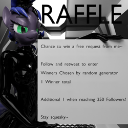 Size: 1080x1080 | Tagged: safe, artist:kurotheneko, anthro, bat pony, art, free, latex, latex suit, meta, raffle, twitter