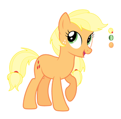 Size: 2680x2624 | Tagged: safe, artist:thesmall-artist, applejack, earth pony, pony, alternate hairstyle, alternate universe, blonde, hatless, high res, missing accessory, moonlightverse, simple background, solo, transparent background