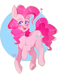 Size: 1175x1460 | Tagged: safe, artist:emily-826, pinkie pie, earth pony, pony, female, mare, pink coat, pink mane, solo