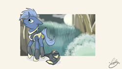 Size: 1920x1080 | Tagged: safe, artist:mrrowboat, oc, oc only, pony, unicorn, armor, male, solo, stallion