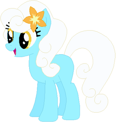 Size: 370x387 | Tagged: safe, artist:ra1nb0wk1tty, serena, pony, flower, flower in hair, simple background, solo, white background