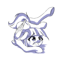 Size: 1000x1000 | Tagged: safe, artist:mykegreywolf, blossomforth, backbend, chest stand, contortion, contortionist, flexible, solo, that pony sure is flexible