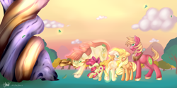 Size: 7613x3811 | Tagged: safe, artist:fleetyarrowdraw, apple bloom, applejack, big macintosh, bright mac, pear butter, earth pony, ghost, pony, the perfect pear, apple bloom's cutie mark, apple family, apple siblings, apple sisters, brother and sister, crying, father and child, father and daughter, father and son, female, filly, male, mare, meme, mother and child, mother and daughter, mother and son, parent and child, pixel art, siblings, sisters, stallion