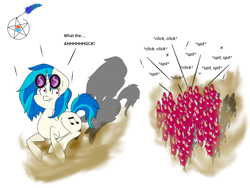 Size: 1500x1125 | Tagged: safe, artist:azurasquill, dj pon-3, vinyl scratch, pony, unicorn, crossover, meme, queen, sonic the hedgehog (series), ugandan knuckles, wat