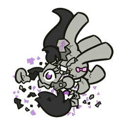 Size: 700x700 | Tagged: safe, artist:threetwotwo32232, octavia melody, earth pony, pony, broken, crashing, female, looking at you, mare, newbie artist training grounds, shattered, solo