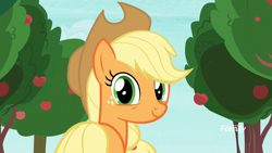 Size: 1920x1080 | Tagged: safe, screencap, applejack, earth pony, pony, non-compete clause, apple tree, cute, jackabetes, solo, tree