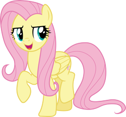 Size: 3235x3000 | Tagged: safe, artist:cloudyglow, fluttershy, pegasus, pony, a health of information, .ai available, female, mare, open mouth, raised hoof, simple background, solo, transparent background, vector