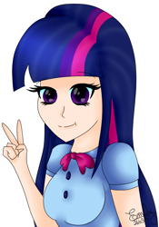 Size: 754x1080 | Tagged: safe, artist:pinkpearlmlp, twilight sparkle, equestria girls, human coloration, simple background, solo, white background