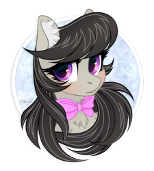 Size: 1350x1500 | Tagged: safe, artist:vird-gi, octavia melody, earth pony, pony, blushing, bow, bust, chest fluff, cute, ear fluff, female, looking at you, mare, neck bow, portrait, solo, tavibetes