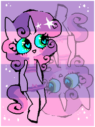 Size: 300x400 | Tagged: safe, artist:njeekyo, sweetie belle, anthro, pony, unicorn, ambiguous facial structure, female, filly, white coat