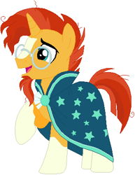 Size: 334x432 | Tagged: safe, artist:ra1nb0wk1tty, sunburst, glasses, simple background, solo, sunburst's glasses, sunburst's robe, white background