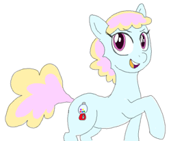 Size: 388x320 | Tagged: safe, artist:ieatbugs, oc, oc only, oc:sugarfree, earth pony, pony, cutie mark, flockmod, simple background, walking, white background