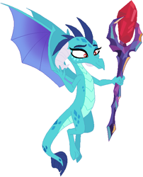 Size: 492x609 | Tagged: safe, artist:ra1nb0wk1tty, princess ember, dragon, bloodstone scepter, simple background, solo, white background