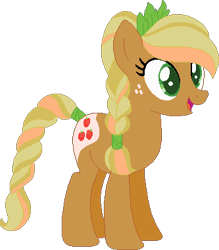 Size: 333x381 | Tagged: safe, artist:westrail642fan, applejack, earth pony, pony, alternate timeline, alternate universe, braid, rise and fall, simple background, solo, transparent background