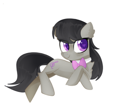 Size: 1989x1750 | Tagged: safe, artist:andromedasparkz, octavia melody, earth pony, pony, bowtie, chest fluff, colored pupils, cute, ear fluff, female, heart eyes, mare, prone, simple background, smiling, tavibetes, white background, wingding eyes