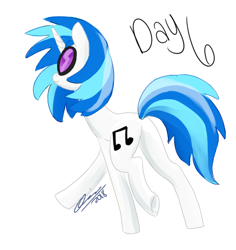 Size: 500x530 | Tagged: safe, artist:creeate97, dj pon-3, vinyl scratch, pony, unicorn, female, glasses, mare, raised hoof, signature, simple background, solo, sunglasses, walking, white background