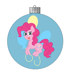 Size: 1181x1181 | Tagged: safe, artist:dyonys, pinkie pie, earth pony, pony, chibi, christmas ornament, decoration, female, simple background, transparent background