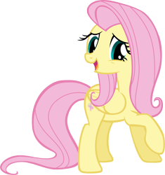 Size: 5424x5769 | Tagged: safe, artist:andoanimalia, fluttershy, pegasus, pony, a bird in the hoof, absurd resolution, cute, female, mare, open mouth, raised hoof, shyabetes, simple background, solo, transparent background, vector