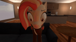Size: 600x338 | Tagged: safe, alternate version, artist:dragonsam98, shimmy shake, earth pony, pony, 3d, angry, animated, error message, eye twitch, gif, meta, reaction image, shrunken pupils, source filmmaker, this will end in death