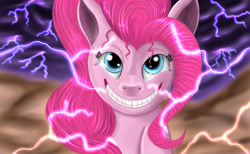 Size: 2550x1568 | Tagged: safe, artist:sonson-sensei, pinkie pie, earth pony, pony, looking at you, nightmare fuel, realistic, slasher smile, smile hd, the fourth wall cannot save you