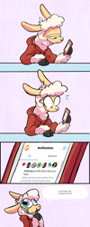 Size: 1645x4103 | Tagged: safe, artist:jimmyjamno1, oc, oc:jimmyjam, sheep, barely pony related, comic, crying, happy, iphone, meta, shocked, tears of joy, twitter