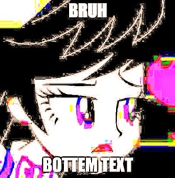 Size: 461x469 | Tagged: safe, edit, edited screencap, screencap, octavia melody, human, equestria girls, rainbow rocks, bottom text, bruh, deep fried meme, meme