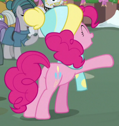 Size: 319x336 | Tagged: safe, screencap, pinkie pie, earth pony, pony, best gift ever, balloonbutt, cropped, plot
