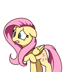 Size: 600x638 | Tagged: safe, artist:lilfunkman, fluttershy, pegasus, pony, female, mare, simple background, solo, transparent background, worried