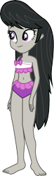 Size: 701x2286 | Tagged: safe, artist:marcorois, edit, octavia melody, better together, equestria girls, barefoot, belly button, clothes, feet, female, midriff, smiling, solo, swimsuit