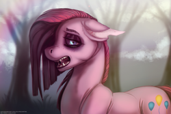 Size: 1770x1180 | Tagged: safe, artist:calypsovantas, pinkie pie, earth pony, pony, fangs, female, pinkamena diane pie, solo