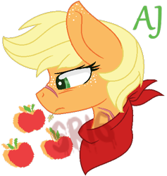 Size: 458x483 | Tagged: safe, artist:superrosey16, applejack, earth pony, pony, bust, portrait, scar, simple background, solo, transparent background, watermark