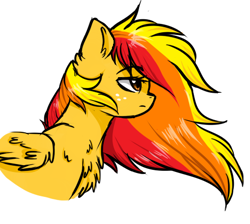 Size: 480x430 | Tagged: safe, artist:moonabelle, oc, oc only, oc:autumn falls, pegasus, pony, female, loose hair, magical lesbian spawn, mare, offspring, parent:applejack, parent:rainbow dash, parents:appledash, simple background, solo, white background