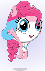 Size: 2095x3292 | Tagged: safe, artist:keronianniroro, pinkie pie, anthro, hybrid, crossover, female, hat, jumping, keponian, keronian, looking at you, sergeant frog, solo, species swap, style emulation