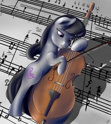 Size: 848x942 | Tagged: safe, artist:com3tfire, octavia melody, earth pony, pony, cello, female, mare, music notes, musical instrument, solo