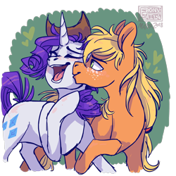 Size: 1920x1920 | Tagged: safe, artist:ebonytails, applejack, rarity, earth pony, pony, unicorn, cowboy hat, cute, daaaaaaaaaaaw, eyes closed, female, hat, heart eyes, kissing, lesbian, mare, rarijack, shipping, simple background, transparent background, wingding eyes