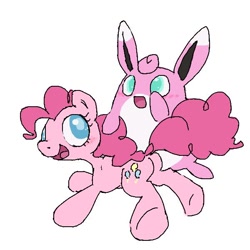 Size: 600x600 | Tagged: safe, artist:ume89s, pinkie pie, pony, crossover, female, mare, open mouth, pokémon, smiling, wigglytuff