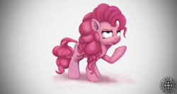 Size: 1500x800 | Tagged: safe, artist:assasinmonkey, artist:grayworldcorporation, edit, pinkie pie, earth pony, pony, female, gradient background, mare, solo