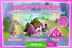 Size: 1042x690 | Tagged: safe, pinkie pie, advertisement, building, costs real money, cupcake, food, gameloft, gem, holiday, no pony, official, sale, shop, thanksgiving