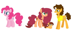 Size: 1420x624 | Tagged: safe, artist:doodlefreak21, cheese sandwich, pinkie pie, pony, cheesepie, family, female, male, offspring, parent:cheese sandwich, parent:pinkie pie, parents:cheesepie, shipping, straight