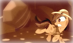 Size: 892x528 | Tagged: artist needed, safe, daring do, tom, daring do and the trials of zenith, sepia