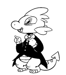 Size: 434x491 | Tagged: safe, artist:mangneto, spike, dragon, clothes, monochrome, solo, suit