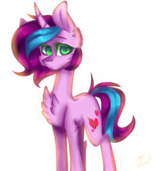 Size: 1983x2175 | Tagged: safe, artist:huirou, oc, oc only, oc:artsy fantasy, pony, unicorn, chest fluff, female, mare, simple background, solo, white background