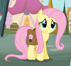 Size: 794x736 | Tagged: safe, screencap, fluttershy, pegasus, pony, putting your hoof down, cropped, cute, female, mare, saddle bag, shy, shyabetes, solo