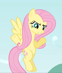 Size: 795x938 | Tagged: safe, screencap, fluttershy, pegasus, pony, putting your hoof down, cropped, female, fluttershy is not amused, flying, mare, solo, spread wings, unamused, wings