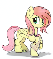 Size: 212x234 | Tagged: safe, artist:aerial, fluttershy, pegasus, pony, computer generated, female, machine learning, mare, simple background, solo, white background